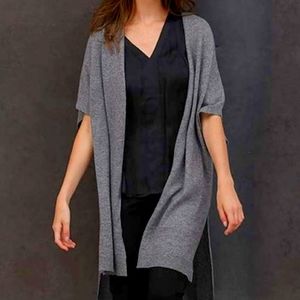NWT Colour Works -In Cashmere Open Hi-Low Cardigan